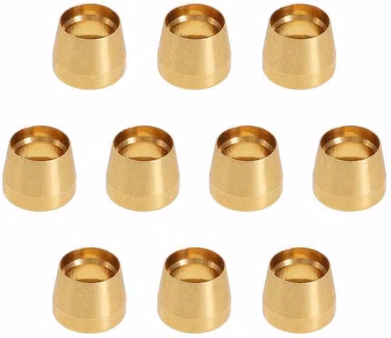 Raccordo in ottone - Senza perdite - Resistente - Confezione da 10 - AN3 - Raccordo a oliva di ricambio - Raccordo per tubo