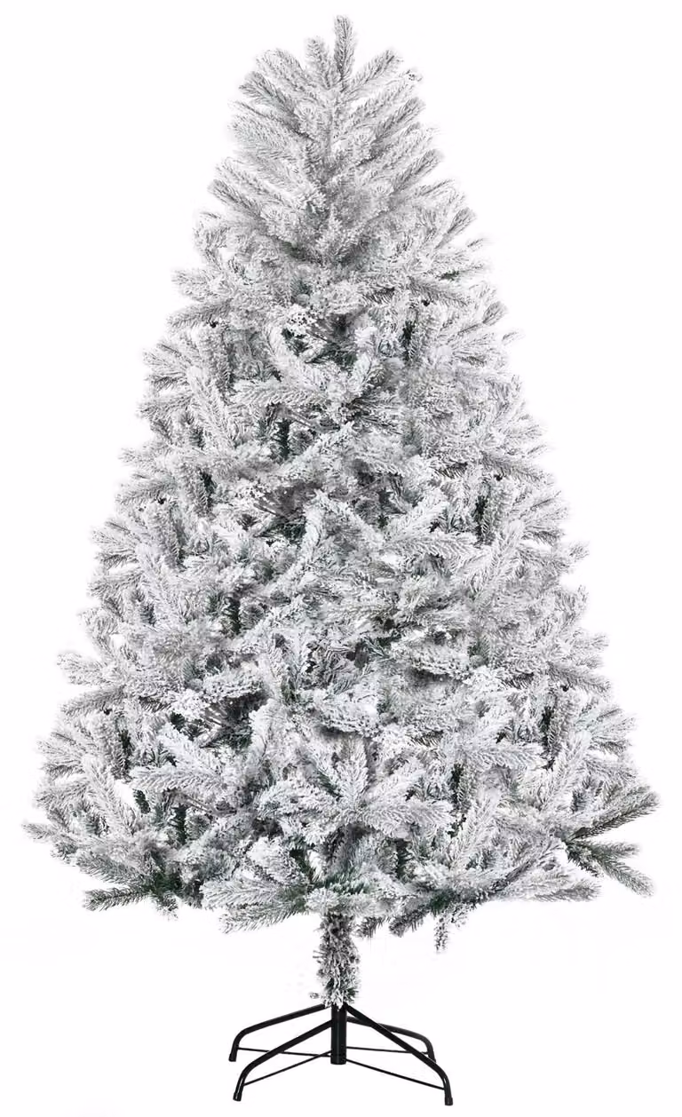 Albero di Natale artificiale - Albero sintetico - Albero effetto neve - Albero di Natale bianco - Imitazione di abete nordmann - Altezza 180 cm - 521 rami effetto neve