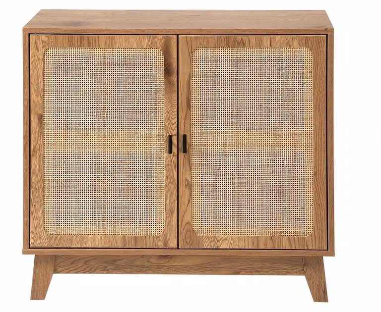 Calicosy - Credenza 2 ante in rattan naturale L 80 cm - ALIA