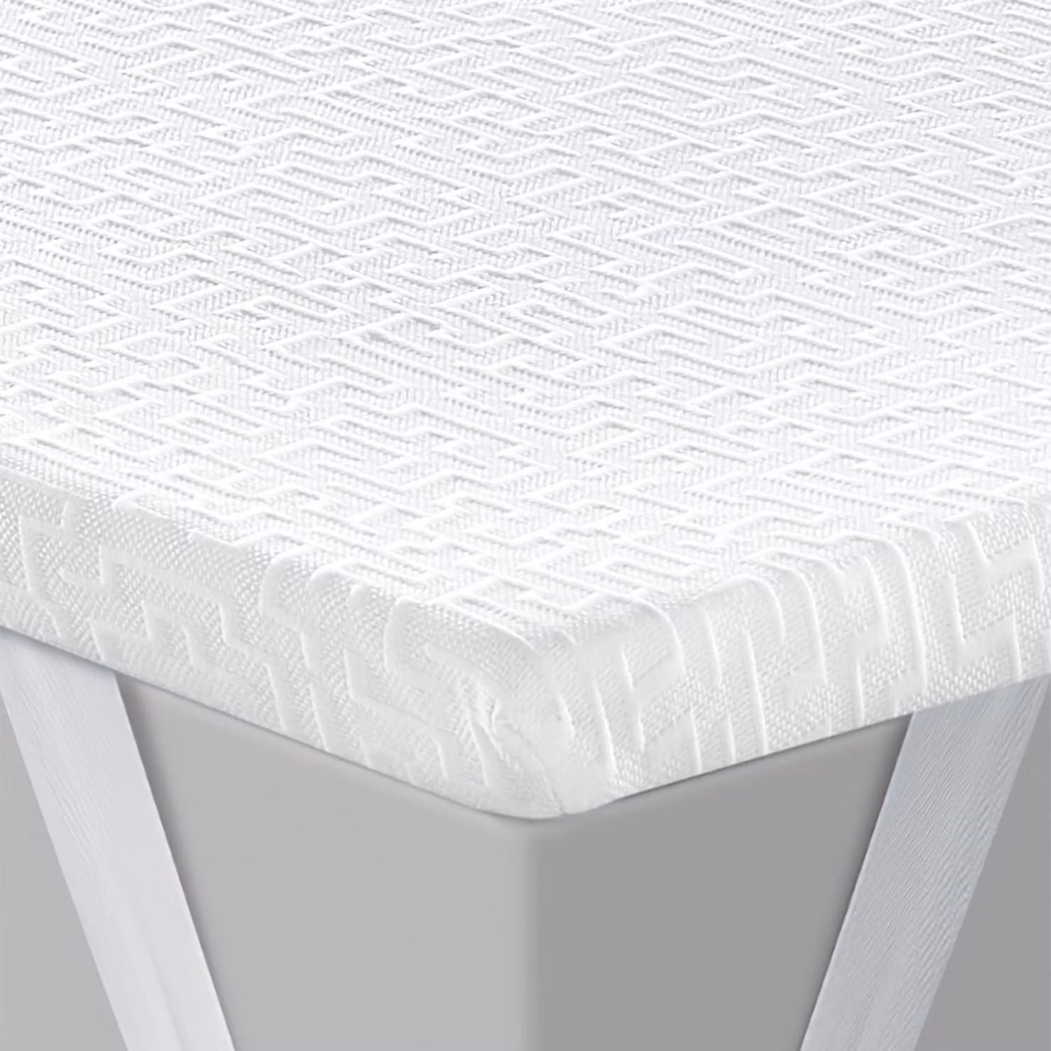 Topper per materasso, 160x200 cm, 5 cm, in gel-viscoelastico, antiscivolo, bianco