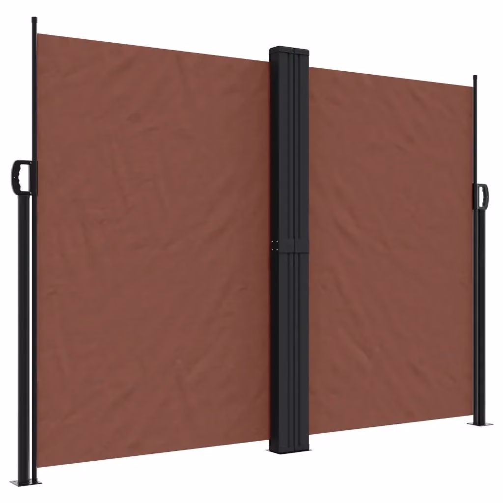 Tenda da sole laterale retrattile vidaXL marrone in poliestere e acciaio L: 1000 cm, H: 180 cm – 2