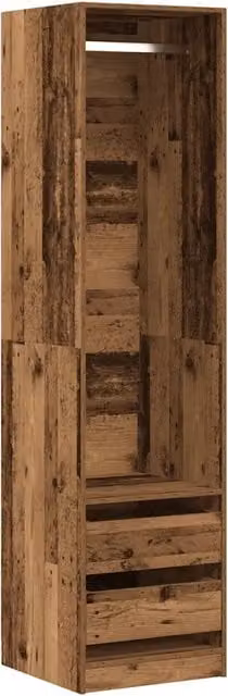 Armadio in legno marrone DESIGN IN con ante a battente e cassetti integrati L/P/H: 50 x 50 x 200 cm