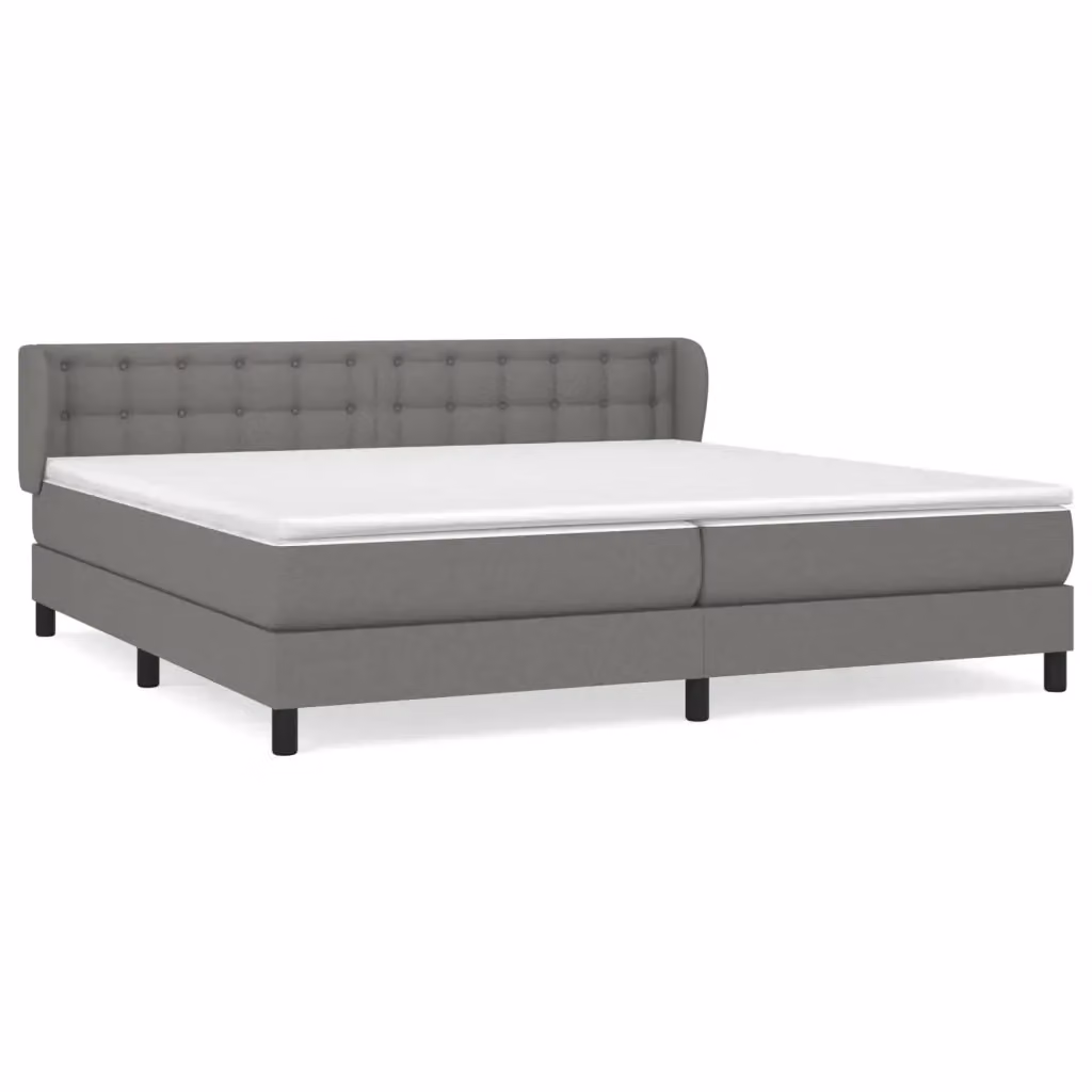 Letto Ibrido vidaXL con Materasso e Struttura in Legno di Larice Grigio e Bianco 200 x 200 cm – 2