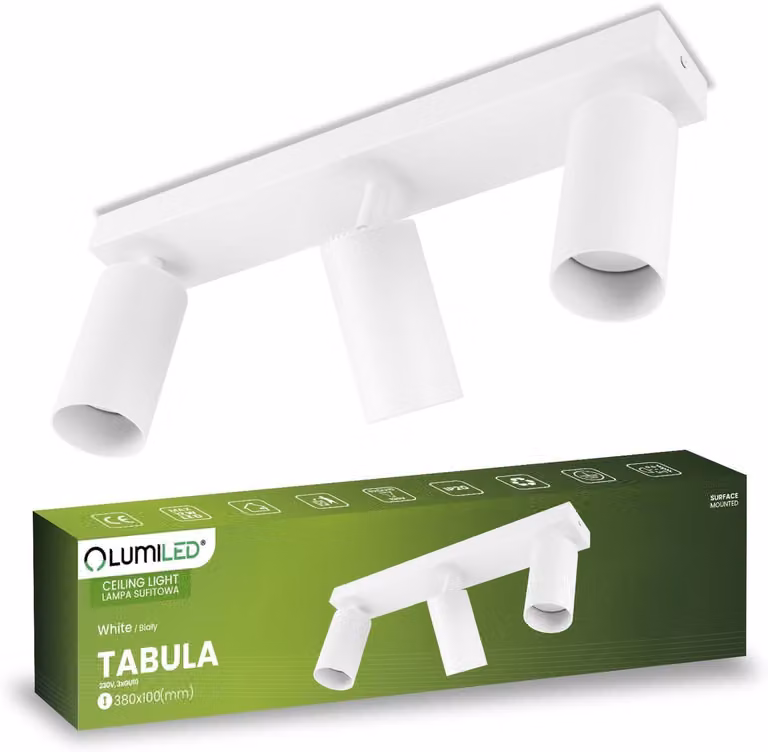 Lumiled,soffitto,luce,soffitto,riflettore,3,luci,riflettore,lampada,soffitto,lampada,interno,luce,soffitto,lampada,soffitto,GU10,presa 230V,ruotabile