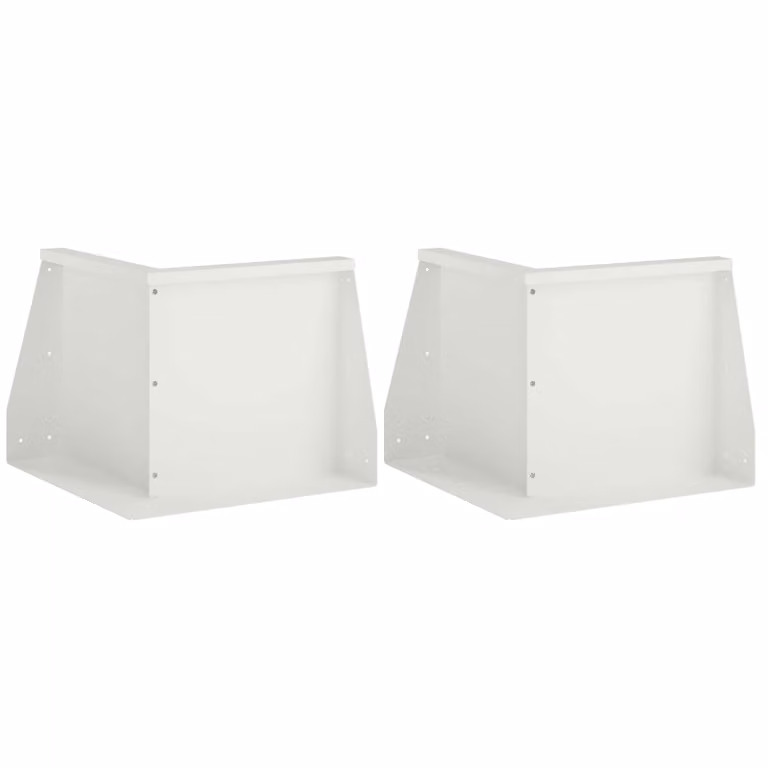 Set di 2 aiuole rialzate vidaXL in acciaio bianco per giardino ornamentale L/P/H: 50 x 50 x 30 cm