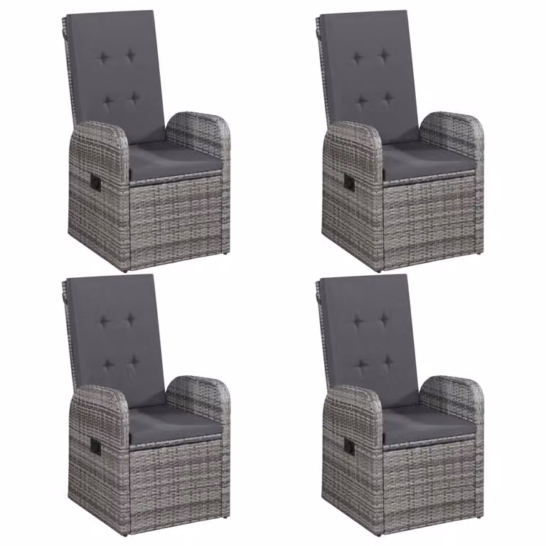 vidaXL set da pranzo da giardino 5 pezzi grigio