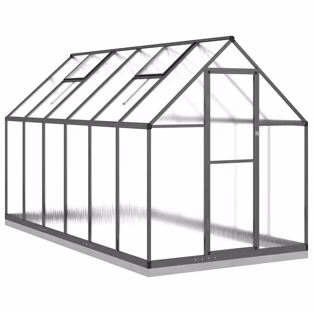 vidaXL Telaio Serra in Alluminio e Policarbonato con Base Antracite L: 334 cm, P: 169 cm, H: 202 cm – 2