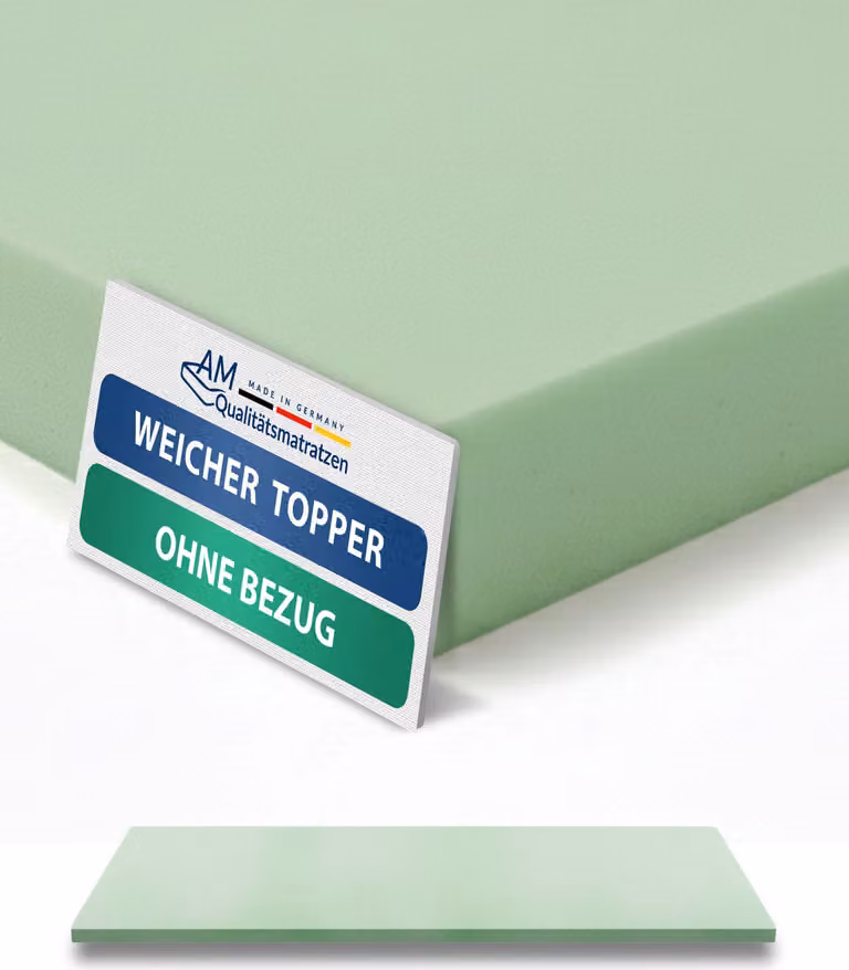 AM Qualitätsmatratzen | Basic Topper | 120x200 cm | Senza fodera | Topper per materasso | 120/200 | Topper in schiuma comfort