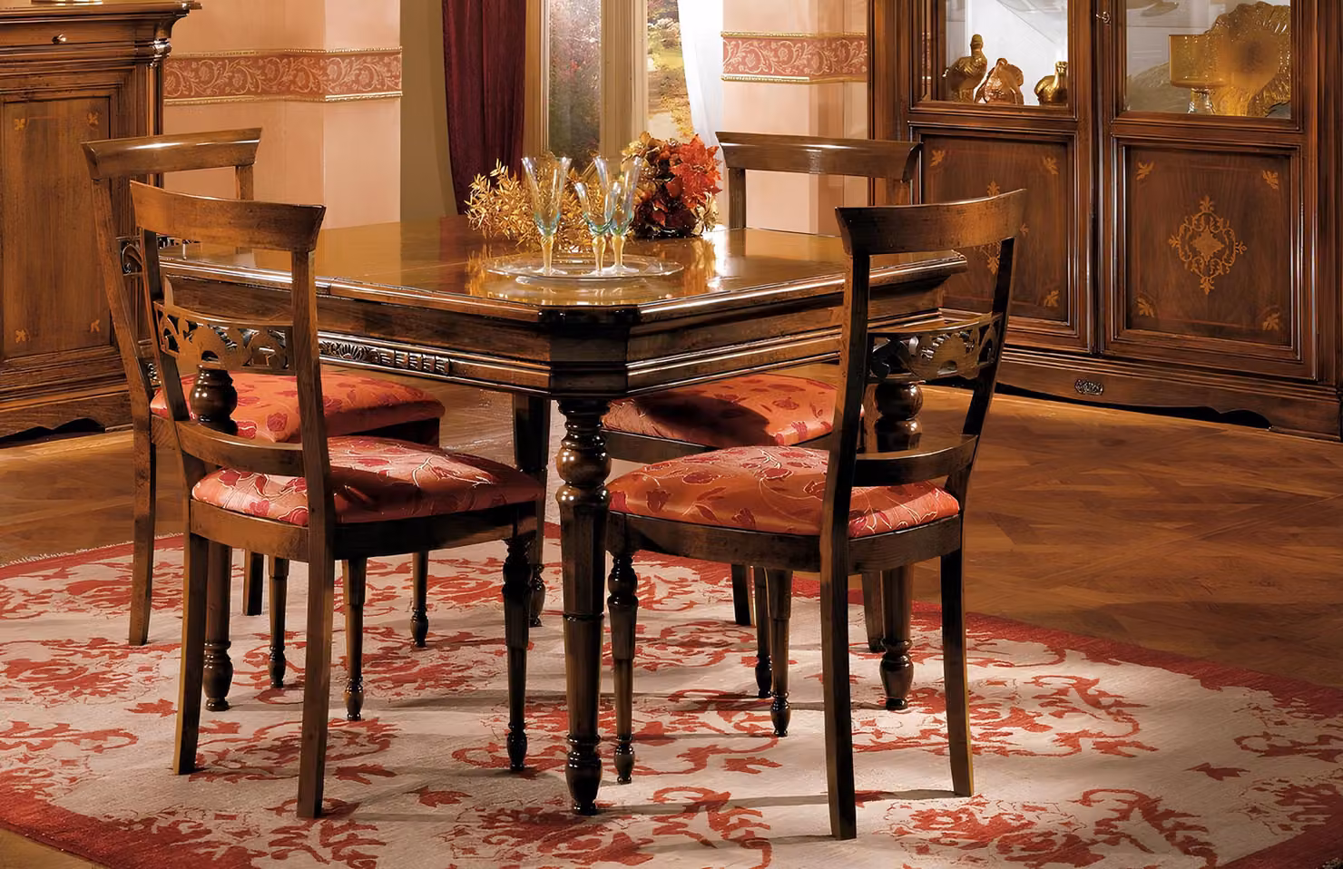 Ess Stuhl Zimmer Set Sitz Garnitur 4x Stühle Modern Polster Lehn Design Holz