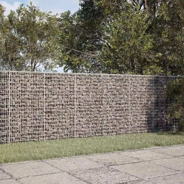 vidaXL Gabione con filo da 3,5 mm e rete da 5x2,5 cm 250x30x100 cm