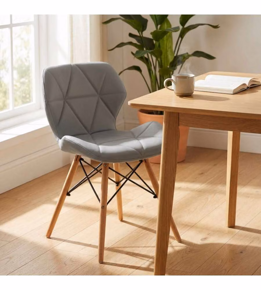 Cosma Annapolis Sedia Grigia Moderno Senza Braccioli in Ecopelle 41x49x71 cm