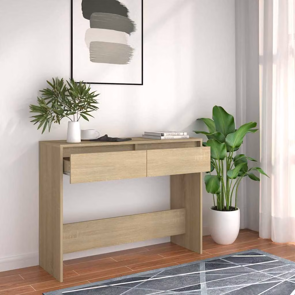 vidaXL Tavolo Consolle Moderno in Rovere Sonoma, L 100 x P 35 x H 76,5 cm