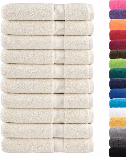 Asciugamani Premium SOLUND 10 pz | Teli per bagno Crema 100x200 cm 600 g/m2