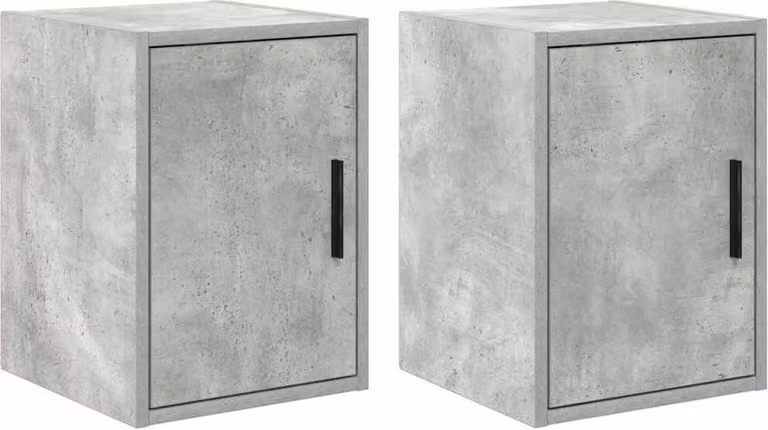 Pensili per Garage 2 pz Grigio Cemento in Legno Multistrato