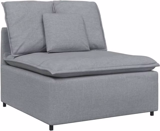 Modulo Centrale Divano Modulare con Cuscini Grigio Chiaro 100cm CFW2189644