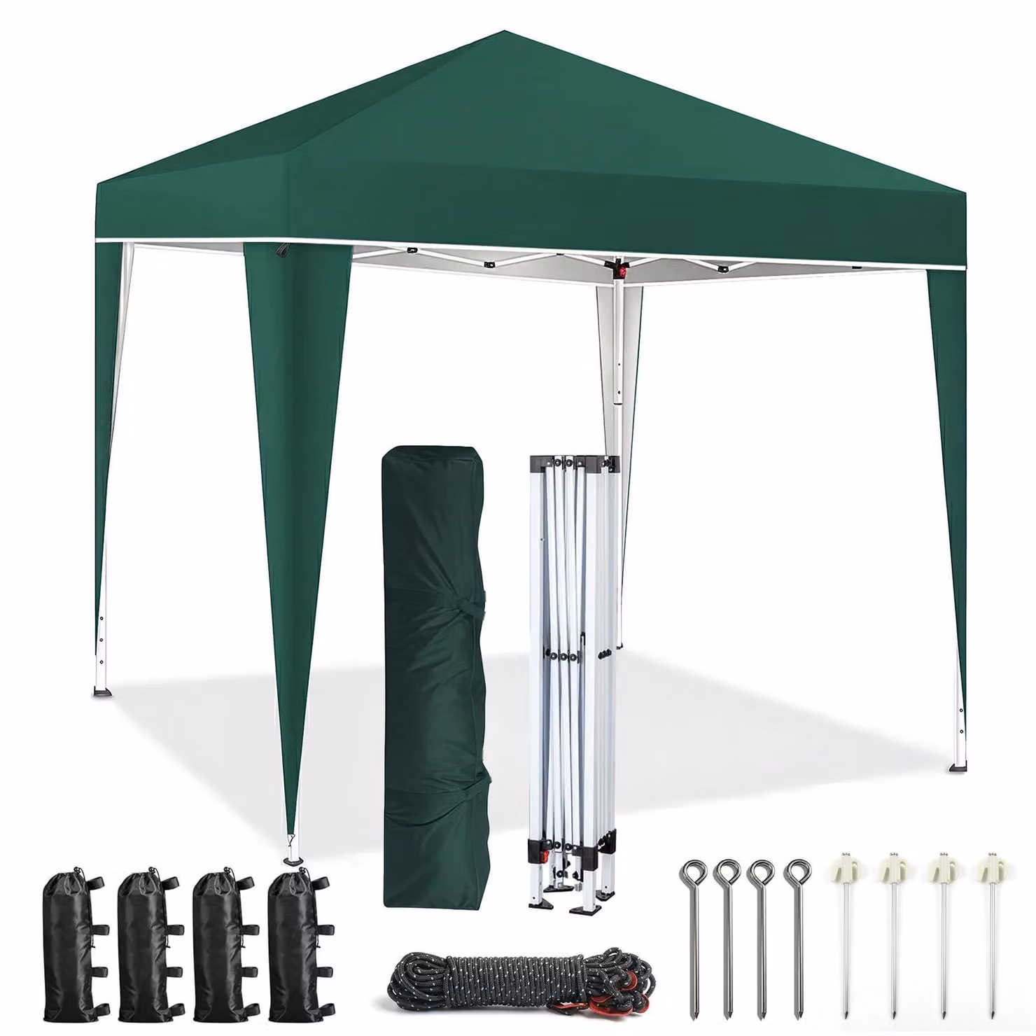 Gazebo pieghevole 3x3 metri - tenda da giardino pop-up - impermeabile - con altezza regolabile - struttura in alluminio - ideale per giardino, feste e mercati - colore verde