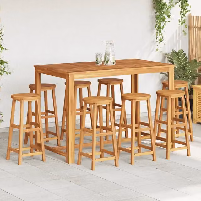 Sgabelli da Bar 8 pz in Legno Massello di Acacia 3115986