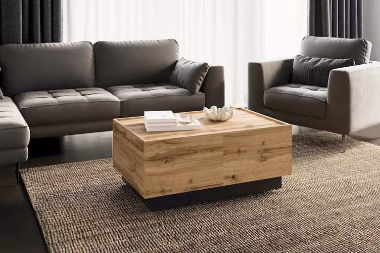 Tavolino allungabile DENALI - rovere wotan / nero