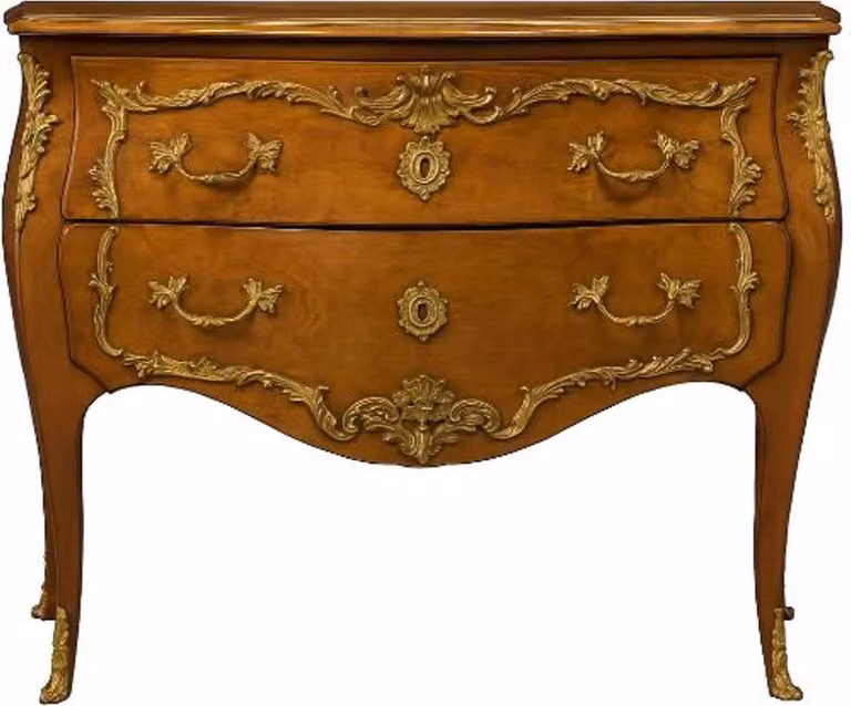 Casa Padrino Cassettiera barocca a 2 cassetti marrone antico/ottone - Cassettiera artigianale in legno massiccio in stile barocco - Mobili barocchi artigianali - Nobile & Magnifico