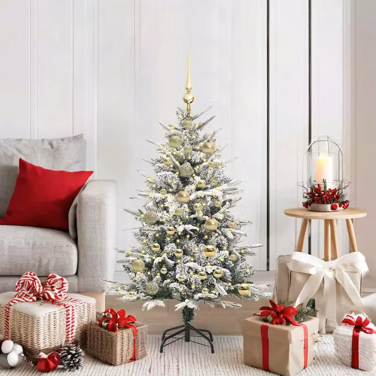 vidaXL Albero di Natale Artificiale Pre-illuminato con Set di Palline