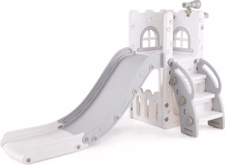 Set di scivoli per bambini 6 in 1 con canestro da basket e telescopio