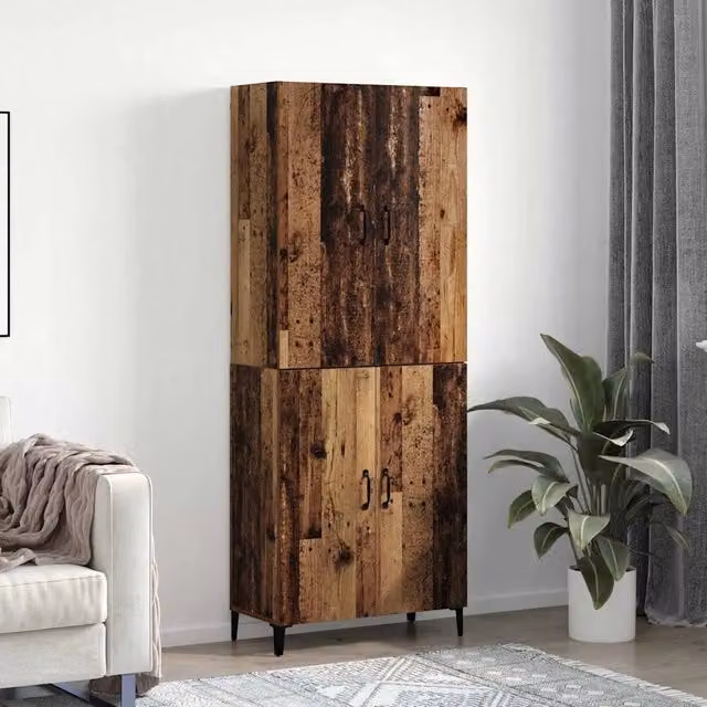 Credenza 2 pz-Set di 2 Buffet-Armadio da cucina Legno vecchio Legno multistrato 615420