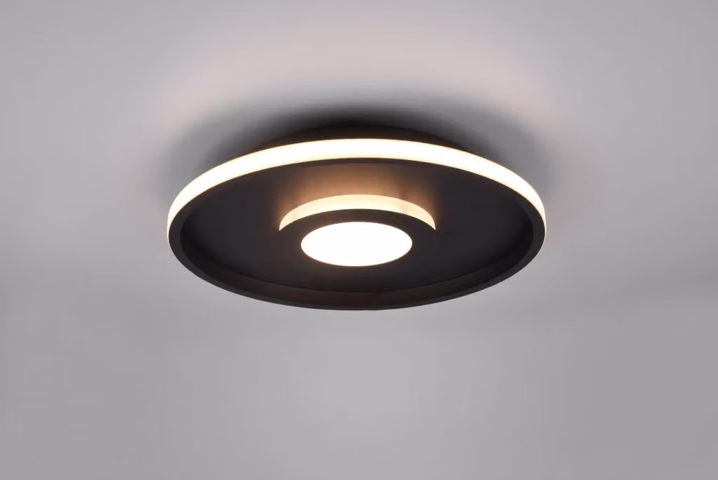 Plafoniera LED Trio Leuchten Ascari nera per bagno e giardino IP44 con luce bianco caldo 3000K – 2