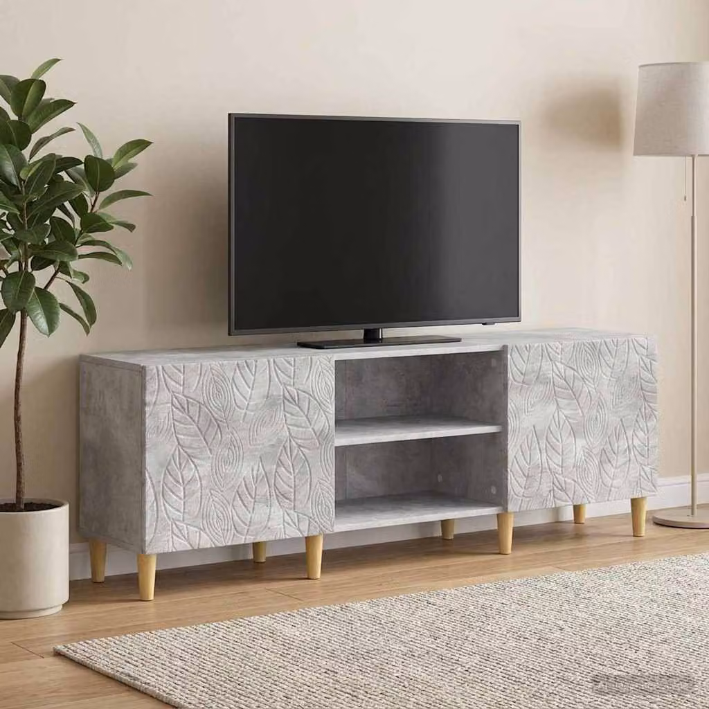 Mobile TV vidaXL in stile vintage, Grigio Cemento e Legno, L: 150 cm, P: 31 cm, H: 50 cm