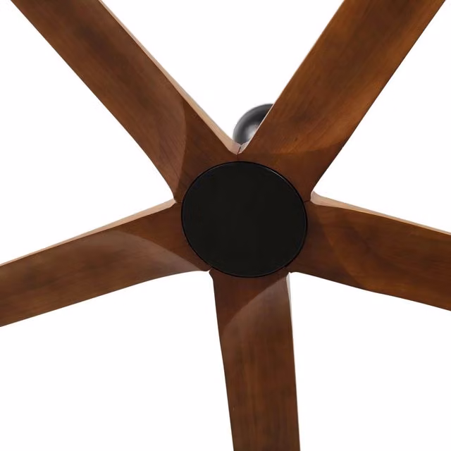 Ventilatore a soffitto BIGWOOD 20 XL Faro Barcelona, Corpo Nero e Pale in Noce Scuro