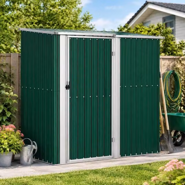 Garden Shed, Green, 180.5x97x209.5 Cm, Galvanized Steel