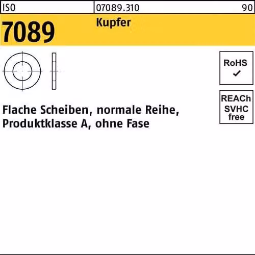 Dischi Reyher ISO7089 rame 12 (13x24x2,5) 070893100120000 (100 pezzi)