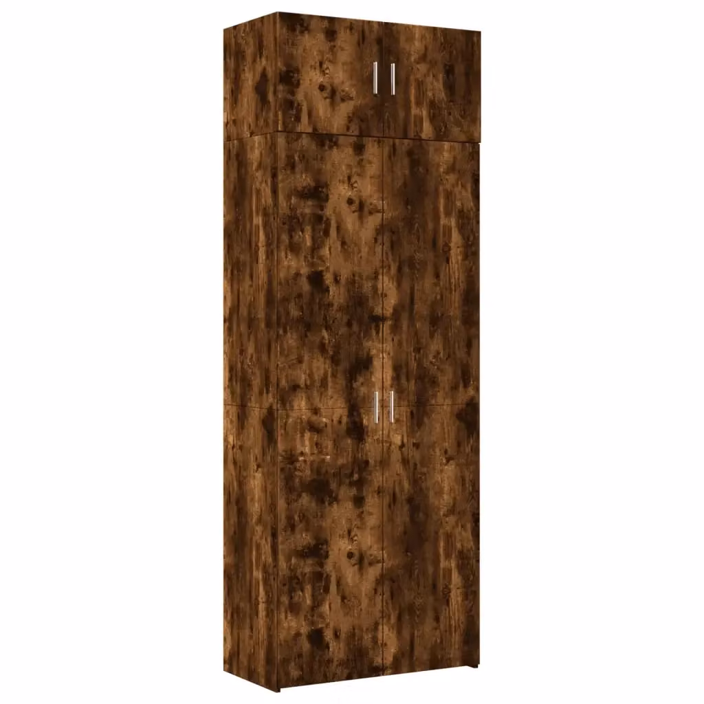 Armadietto a muro vidaXL in rovere fumo con ante a battente, L 80 cm, P 42,5 cm, H 225 cm – 2