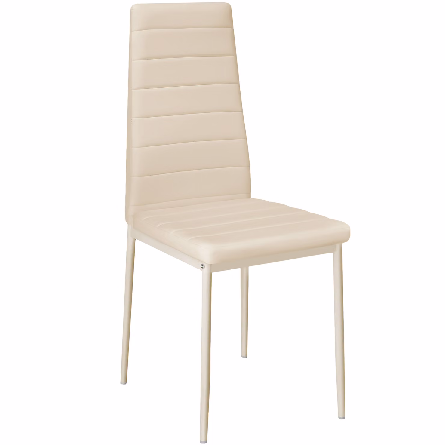 Set di 8 sedie da sala da pranzo moderne TecTake in pelle sintetica beige con struttura in metallo e plastica