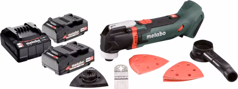 Multitool a batteria Metabo MT 18 LTX 18 V OIS / Starlock + 2 batterie da 2,0 Ah + caricabatteria