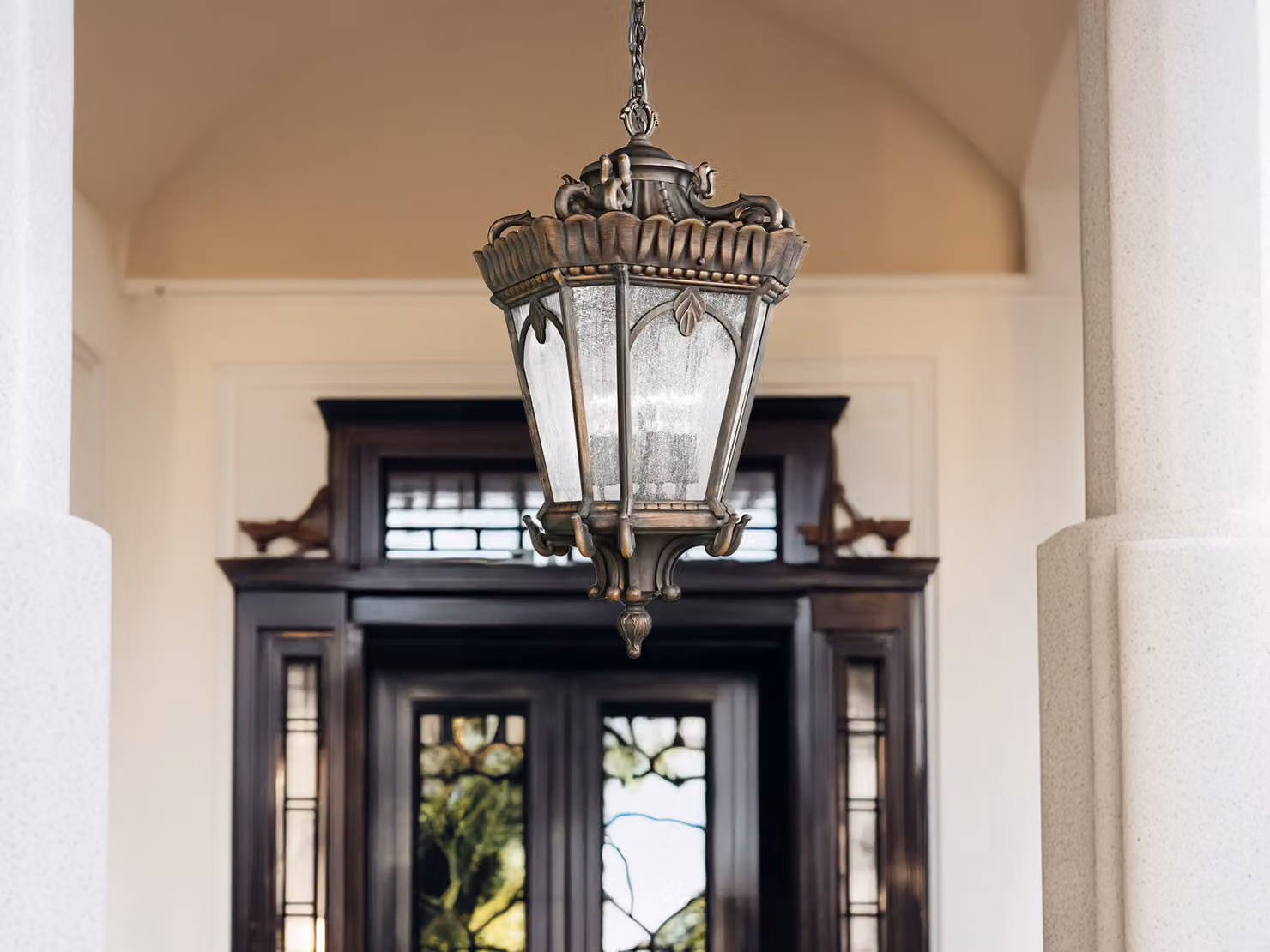 Lampada da esterno a sospensione marrone E27 60W Tournai Kichler