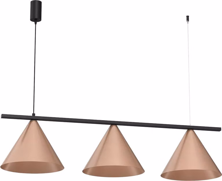 Lampada a sospensione CAPITAL nero rame 3xGX53 – Milagro