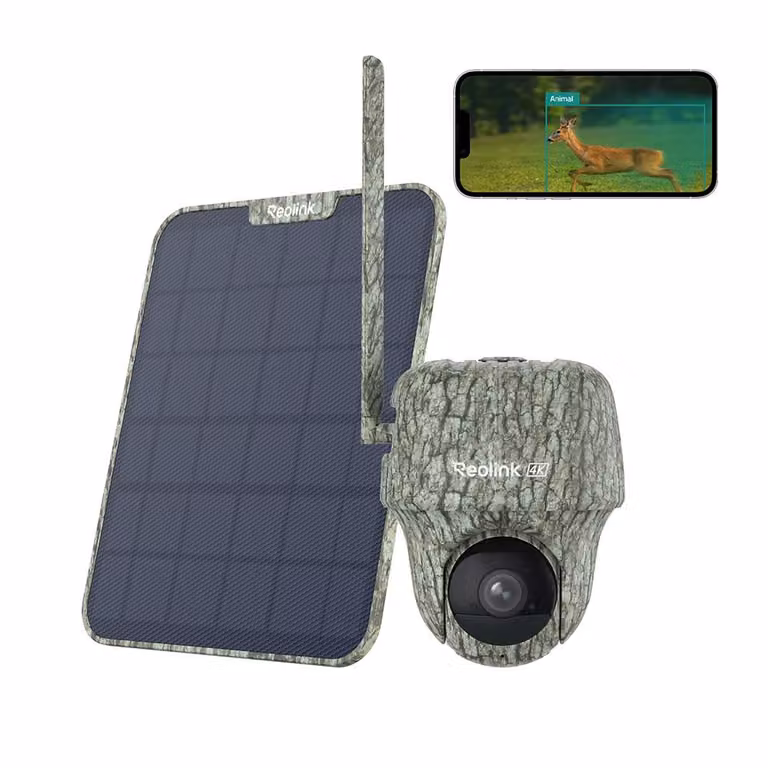 Telecamera per animali selvatici Reolink 4K 8MP 4G LTE a batteria/pannello solare, visione a 360°, rilevamento animali e animali selvatici, visione notturna no-glow, IP64, audio a 2 vie, marchio di localizzazione
