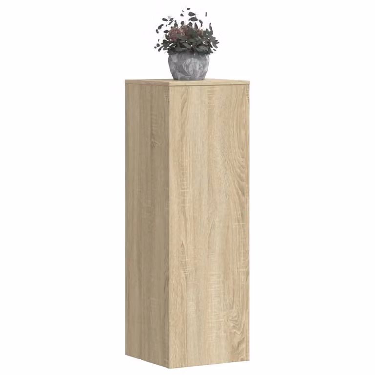 Set di 2 supporti per piante vidaXL in legno MDF color rovere sonoma, L/P/H: 33 x 33 x 100 cm