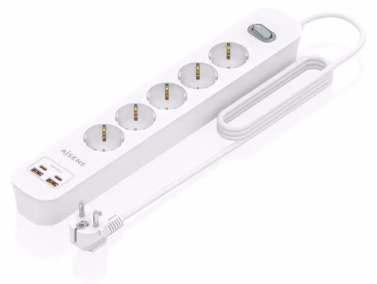 AISENS ASPS-2A2C14-W, 1,4 m, per interni, tipo F, tipo F, 1,5 mm², rame