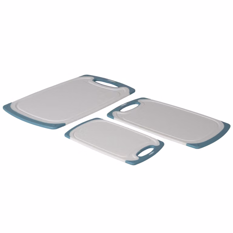 Set di 3 taglieri rettangolari multiuso Gusto Casa in polipropilene BPA Free con manico e piedini antiscivolo