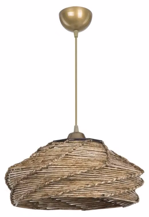 Lampada a sospensione in carta intrecciata stile rustico Risa MDL4940 colore marrone