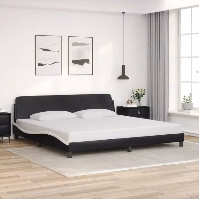 Giroletto Dover vidaXL Bianco e Nero in Similpelle L 200 x P 200 cm – 1