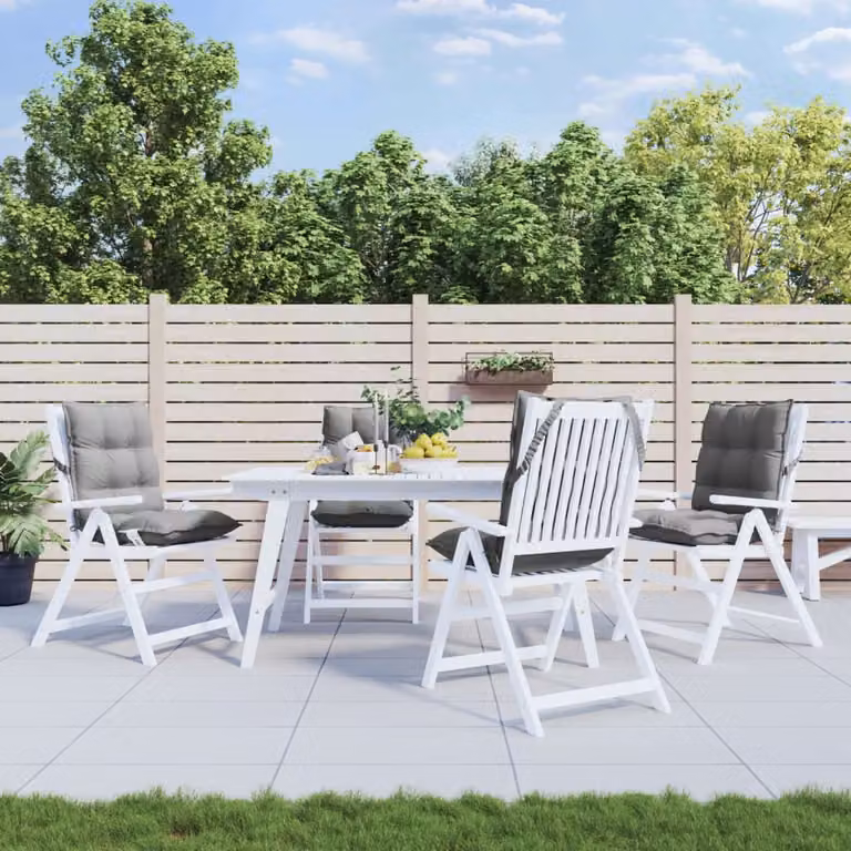 Set di 4 cuscini per sedia con schienale basso vidaXL in tessuto Oxford grigio, impermeabili e traspiranti