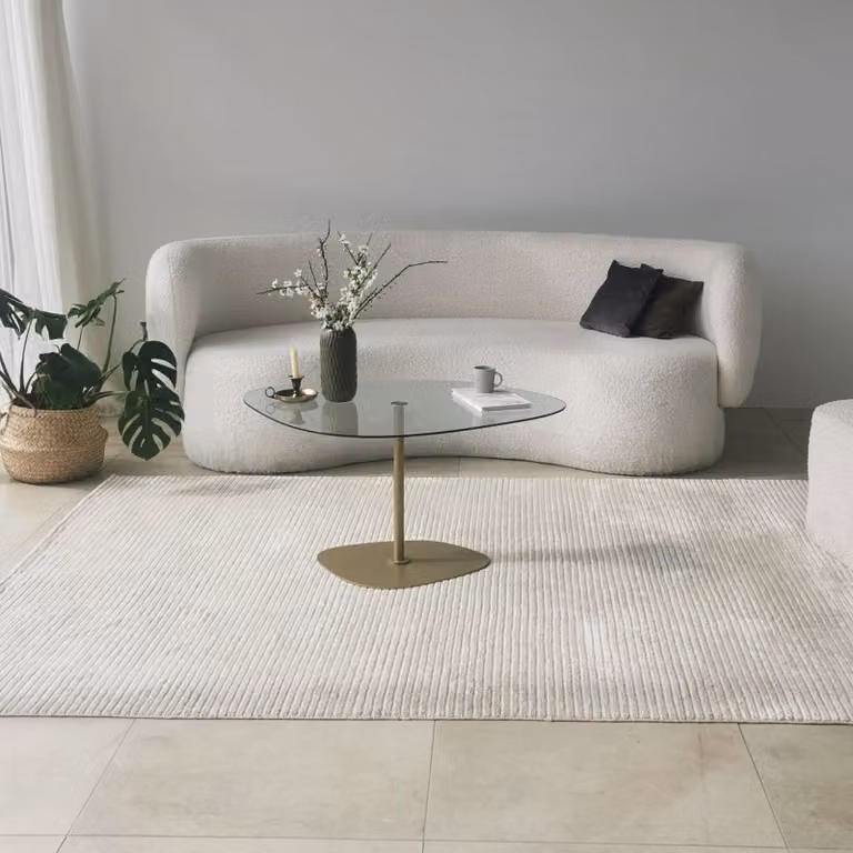 Skye Decor, Soho - Trasparente, oro, tavolino, 100% vetro temperato, trasparente, 85 x 67 x 40 cm