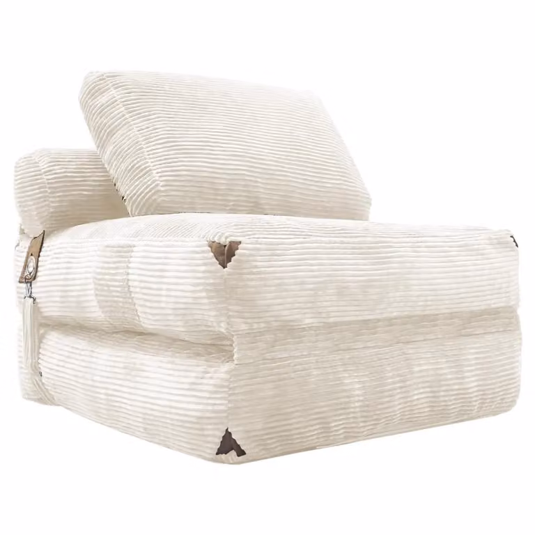 Divano singolo con contenitore Minimal in tessuto grigio L 90 x P 80 x H 75 cm