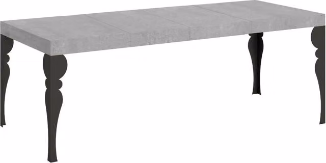 Tavolo allungabile Paxor Premium in cemento con telaio antracite L: 90-180/440 cm