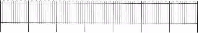 Recinzione Giardino Parte Superiore ad Anello 1172x150 cm Nero 277680