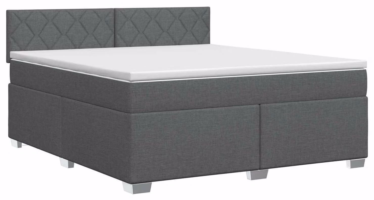 Letto a molle con materasso grigio scuro 180 x 200 cm in tessuto