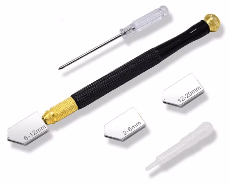 Set di tagliavetro diamantati - 5 pezzi - Utensili ergonomici con impugnature antiscivolo