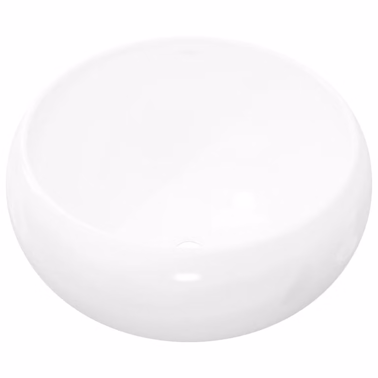 Lavandino Rotondo in Vetroceramica Bianca 40 x 15 cm